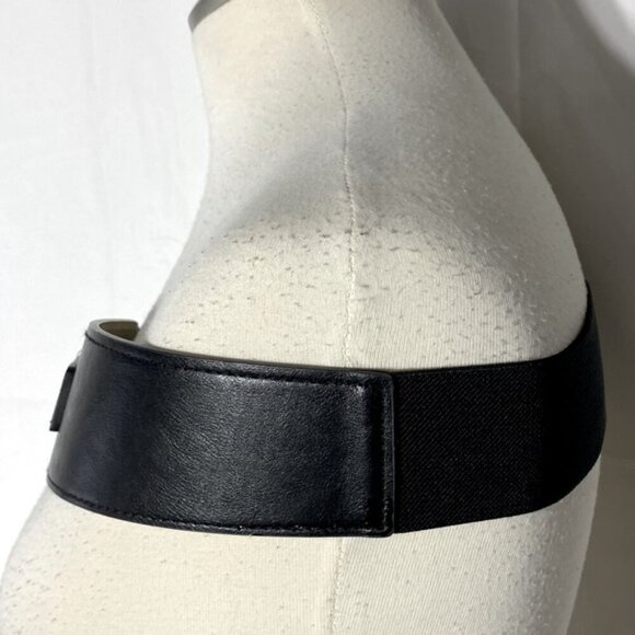 Vintage Black Silver Faux Leather Statement Belt - Picture 12 of 13